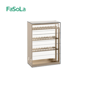 FaSoLa Jewelry <b>Storage</b> <b>Box</b> Beige PET <b>Material</b> Earring Stud Necklace Organizer Display Rack Anti Oxidation Jewelry <b>Box</b> - Product Image 1