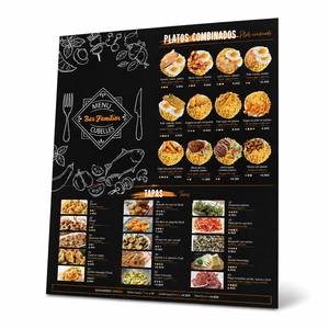 Menu de restaurant imprimé sur mesure, menu en carton épais à une page pour bar à tapas, restaurant espagnol - Product Image 1