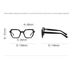 Gafas de Moda con Logotipo Personalizado, Montura Grande, Hexagonales, con Degradado, de Acetato CP, con Protección Anti Luz Azul para Mujer - Product Image 5