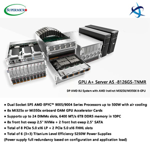 Supermicro như 8126gs tnmr 8U GPU máy chủ AMD epyc 9005 SP5 hỗ trợ 8x oam Accelerator mi325x mi350x 24 DDR5 DIMMs H14 GPU máy chủ - Product Image 2