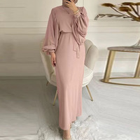 Modische Elegante Türkische Afrikanische Islamische Damen Langarm-Abaya Muslimisches Bescheidenes Kleid