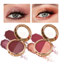 Palette d'ombres à paupières minérales imperméables en gros, marque privée, poudre scintillante, double teinte, dégradé, boîte dorée pour peau claire