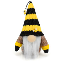 Figurine de gnome abeille printemps-été, poupée nain, ornement de gnome elfe rayé abeille, décoration de printemps