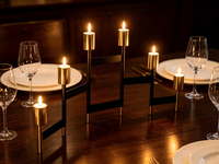 Candélabre pliable en métal à 6 bras, noir et or, porte-bougie conique, petit volume d'emballage, décoration de centre de table pour mariage, maison, fête