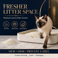 Litière pour chat légère en mélange de tofu et de manioc, faible poussière, contrôle des odeurs, nettoyage facile, commande en gros, marque privée, OEM, ODM pour importateurs