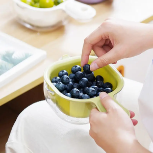 Plastic Multifunctional Double-Layer Kitchen Colander with Drain <b>Basket</b> Eco-Friendly Portable for Veggie Pasta Fruit - Product Image 2