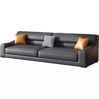 Conjunto de Sofá y Mesa de Centro para Sala de Estar u Oficina, o Conjunto de Sofá de Cuero Negro de Cuatro Plazas para Recepción Empresarial