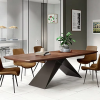 Ensemble de table à manger extensible en bois massif de style nordique, rectangulaire, en noyer, pour 8 personnes, mobilier de salle à manger d'hôtel, bar à domicile, cuisine