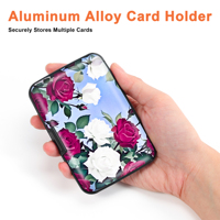 Porte-cartes RFID en aluminium à motif personnalisé, style mode, prix entrepôt, pour cartes de crédit, professionnelles, VIP et d'identité, avec accès facile