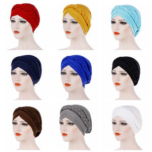Q514 Musulman Femmes Stretch Coton Tresse Turban <span class=keywords><strong>Chapeau</strong></span> Écharpe <span class=keywords><strong>Cancer</strong></span> Chimio Bonnets Casquettes Hijab Chapeaux Tête Wrap D'autres Chapeaux - Product Image 6