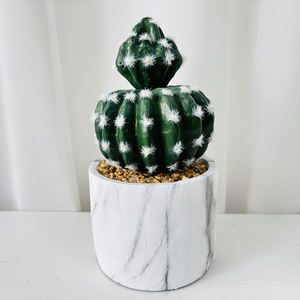 <span class=keywords><strong>Cactus</strong></span> Artificial en Maceta Duofu, 23 cm de Alto, Maceta de Mármol, Doble <span class=keywords><strong>Cactus</strong></span>, Textura Avanzada, Duradero, para Interiores, Navidad, Acción de Gracias, Bodas - Product Image 4