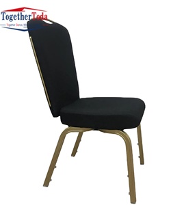 Sillas Apilables Resistentes y Acolchadas para Auditorio, Conferencias, Iglesia, Hotel, con Estructura Metálica Tapizada, para Salón de Banquetes - Product Image 3