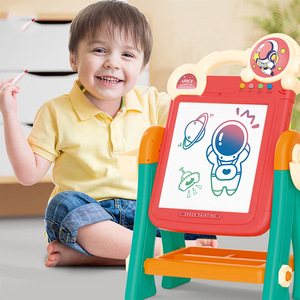 Nieuw Product Puzzel Vroege Educatie Speelgoed Multifunctioneel Baksteenspel Schilderij Tafel 2 In 1 Dubbelzijdige Tekentafel - Product Image 3