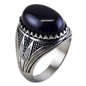 Bague de fiançailles turque vintage rétro en argent plaqué rubis, en acier inoxydable, géométrique, unisexe, vente en gros - Product Image 2