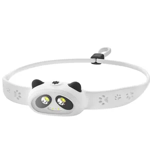 Niños regalo Panda animales al aire libre silicona ajustable faro Arco Iris RGB cabeza antorcha LED recargable niños faro