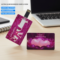 Clé USB Carte de Crédit Personnalisée avec Préchargement de Données Gratuit, Clé USB 2.0 128 Mo 512 Mo, Clé USB Flash 1 Go-64 Go