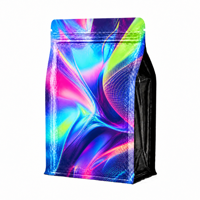 Sachet imprimé à fond plat, scellé sur huit côtés, en BOPP/AL/PE pour l'emballage de produits tels que les snacks épicés, les assaisonnements et les aliments secs, destiné à la vente au détail.
