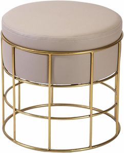 Modern Style Sturdy Iron <b>Ottoman</b> <b>Stool</b> Cushion Outdoor School Living Room Bedroom Accent Furniture Hall Entry Seating Footrest - Product Image 1