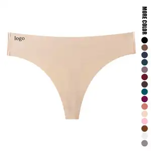 Best Selling Ladies Low Waist Ice Silk Thong Antibacterial Cotton Internal Sports Daily Wear Panties Nylon Spandex Breathable