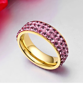 Bague en <span class=keywords><strong>diamant</strong></span> pour hommes et femmes européens et américains Bijoux en acier inoxydable avec bâton de boue pour cadeau - Product Image 3