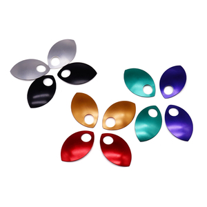 OEM 다채로운 양극 산화 처리 된 드래곤 스케일 보석 장식 부분 잎 모양의 금속 알루미늄 비늘과 의상 장식용 반지 - Product Image 1