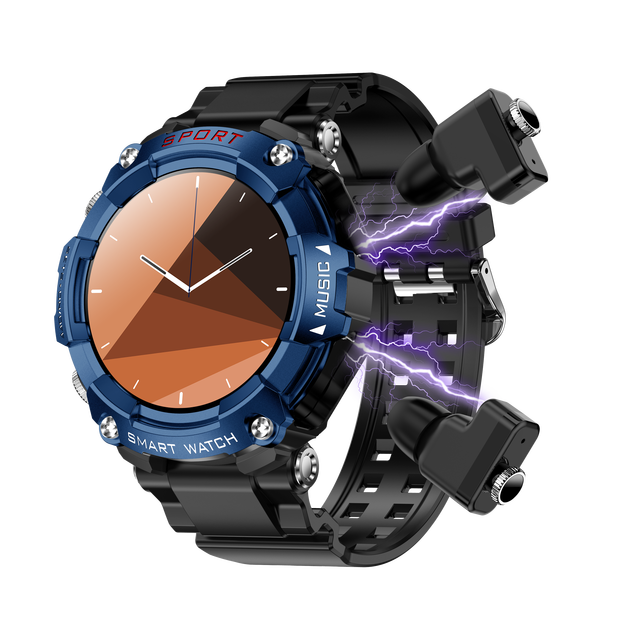 T96 Sports Waterproof Calling 400mah Smartwatch Earbuds Headset 2 in 1 Smart Bracelet With TWS Earphone Reloj Touch Screen Smart