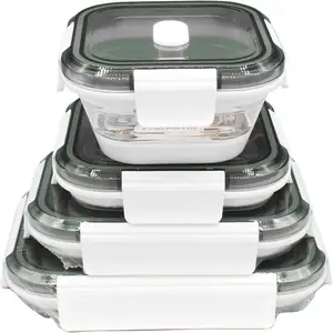 Best Selling Silicone Foldable Lunch Box Transparent Containers Sealed with Lid for Meal Preparation Lunch