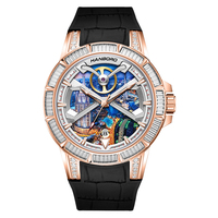 HANBORO Montre mécanique automatique de luxe pour homme Collection Dubai Cadran personnalisé caractéristique Silicone fabriqué givré