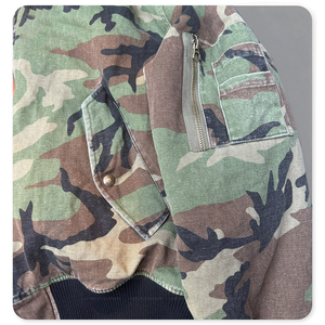 <span class=keywords><strong>Chaqueta</strong></span> Bomber Corta <span class=keywords><strong>de</strong></span> <span class=keywords><strong>Camuflaje</strong></span> MANNA, Personalizada <span class=keywords><strong>de</strong></span> Fábrica, <span class=keywords><strong>de</strong></span> Algodón Sarga Desgastado con Efecto Sol, Acolchada y con Lavado Vintage - Product Image 3
