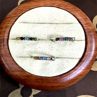 Nouveautés : Bagues en cristal de tourmaline multicolores naturelles, ajustables, en argent, avec cristaux de guérison, en vente
