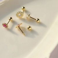 Boucles d'oreilles Gaby Fine haut de gamme, design vintage unique, en or massif 14 carats, motif tournesol et zircon, pour femme, cadeau de fiançailles ou de mariage, conques d'oreille