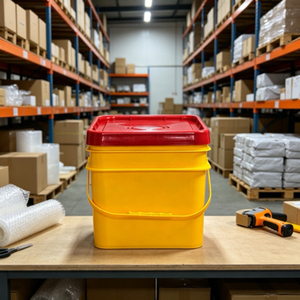 Cubo de plástico rectangular de 20L de grado alimenticio, cubo de plástico cuadrado multiusos para pintura, pegamento, almacenamiento de alimentos para mascotas - Product Image 6