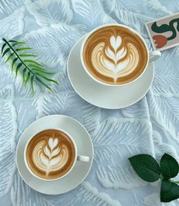 ชุดกาแฟเซรามิก BCeramic Bone China พร้อมจานรอง ลายเพ้นท์มือขอบทอง สไตล์อเมริกัน หรูหรา 220 มล. สำหรับงานแต่งงาน รับทำโลโก้ตามสั่ง - Product Image 1