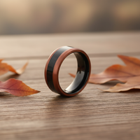 Bague Espresso et Tungstène Marron pour Homme pour Fête de Fiançailles Anniversaire Bandes de Mariage