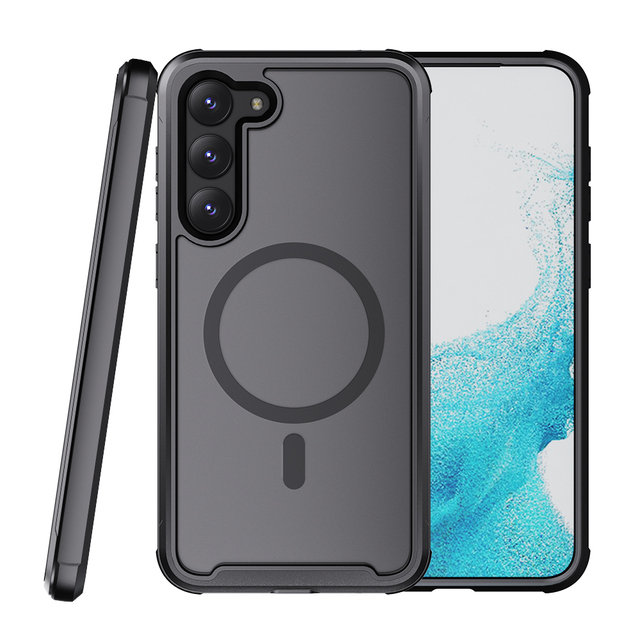 New 3-in-1 S26 Series Magnetic Aluminum Armor Shockproof Wireless Charging Phone Case for for S26 S25 S24 Plus