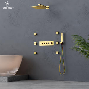 Luxury 304 Stainless Steel Thermostatic Shower <b>Set</b> for Home Use Handheld Sprayer with Pressurized Shower Hose <b>Bathroom</b> <b>Sets</b> - Product Image 2