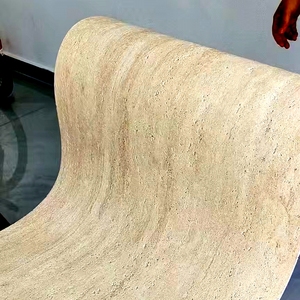 Venta al por mayor de fábrica, hoja de chapa de azulejos de piedra flexible, travertino de piedra suave para decoración del hogar con precio barato - Product Image 6