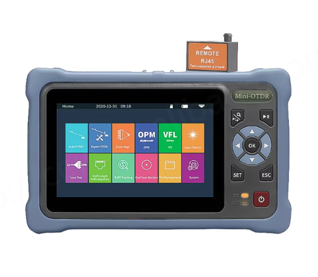 CaiLi NK4000D Mini Smart 100km 26/24dB Pon OTDR 1310/1550nm Multimode Fiber Optic Meter Tester SC FC Connectors FTTH 4G Networks