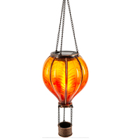Lanterne solaire LED d'extérieur scintillante en forme de montgolfière, lanterne solaire avec flamme vacillante, lumières suspendues d'extérieur