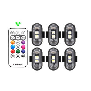 6 pièces étanche sans fil LED lumières stroboscopiques 8 couleurs USB charge télécommande voiture moto Drone avion vélo accessoires - Product Image 1