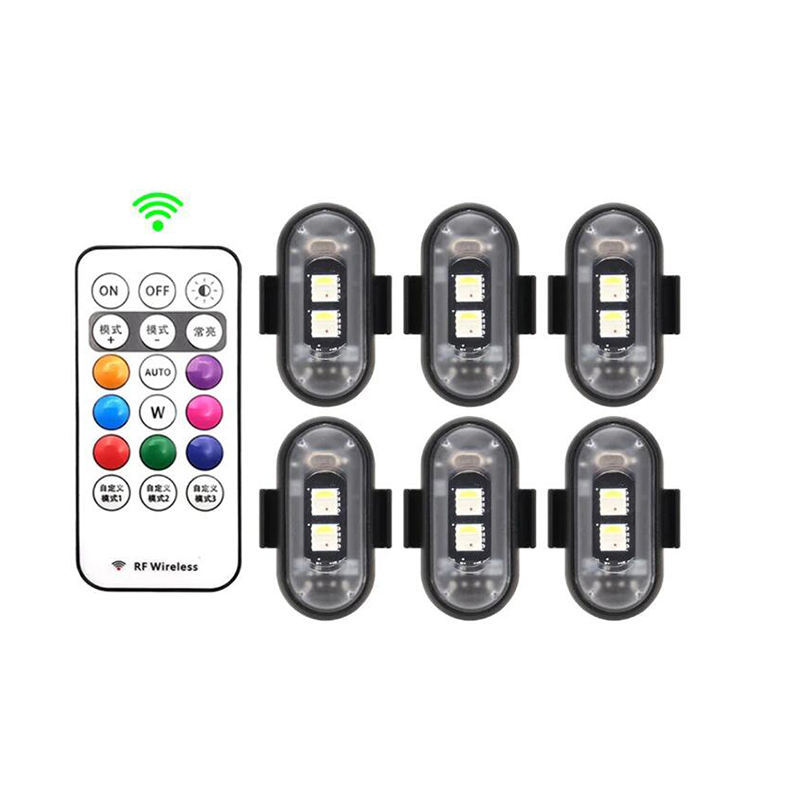 Clignotants Sans Fil RGB – Télécommande, 8 Couleurs, étanche, Rechargeable USB, Pour Voiture, Moto, RC
