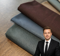 Tissu de costume en sergé anglais de qualité supérieure, design italien, tissé en usine, pour veste et pantalon de costume homme
