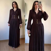 Nouvelles Robes Longues 2026 pour Femmes – Robe d'Été Taille Haute Ajustée à Col en V et Manches Évasées Coupe Trapèze