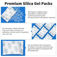 OEM 40%-50%G/G GMP FDA Gel de silice déshydratant Humi Dri sans danger 0,5g 1g 2g 5g Gel de silice de qualité alimentaire pour le stockage des aliments