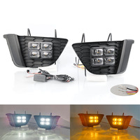 Feux de jour à LED modifiés, clignotants à flux dédiés, feux décoratifs de conduite pour Honda Fit 2014-2016