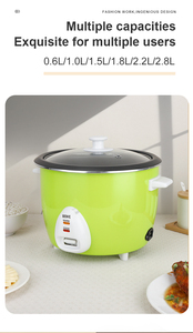 หม้อหุงข้าวสีเขียว 1.0-6 ลิตร รูปทรงกระบอก หม้อสีขาว พกพาสะดวก อัตโนมัติ รักษาความร้อน พร้อมถ้วยตวง รูปทรงกระบอก สำหรับการหุงที่สม่ำเสมอ - Product Image 2