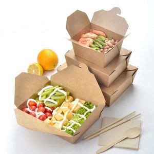 Caja de Almuerzo de Papel Kraft Marrón de Grado Alimenticio para Llevar con Impresión de Logotipo Personalizado - Product Image 2