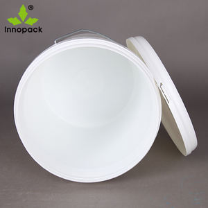 Cubo de pintura de plástico PP reciclable blanco de 18L con asas, impresión por transferencia térmica y tapa apta para alimentos para envasado - Product Image 6