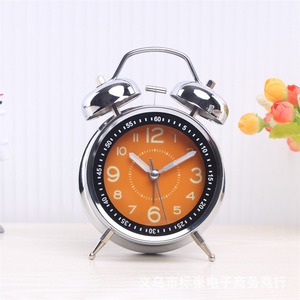 Retro Metal Bell Alarm <b>Clock</b> Analog Desk <b>Clock</b> Silent Non Ticking Battery Powered Bedroom <b>Bedside</b> Table <b>Clock</b> - Product Image 6