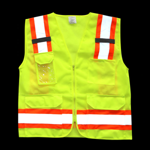 <span class=keywords><strong>Gilet</strong></span> de sécurité <span class=keywords><strong>haute</strong></span> <span class=keywords><strong>visibilité</strong></span> jaune <span class=keywords><strong>personnalisable</strong></span> avec logo pour travaux de construction et d'arpentage, en maille réfléchissante - Product Image 4